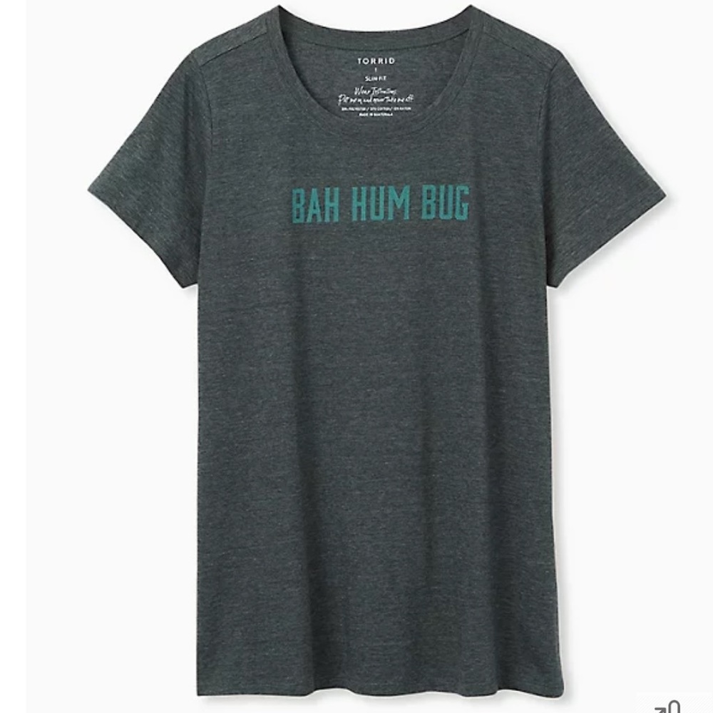Torrid Slim Fit Bah Hum Bug Christmas Tshirt